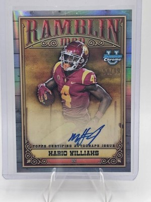 2023 Bowman Chrome University Mario Williams /99 Autograph Ramblin Man LA Rams