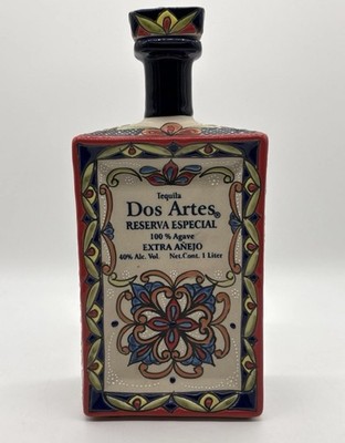Tequila Dos Artes Reserva Especial Agave Extra Anejo Collectible Empty Bottle 1L