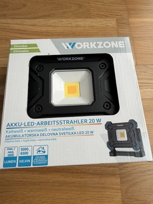 WORKZONE AKKU-LED Arbeitsstrahler 20 W - wiederaufladbarer LED-Strahler