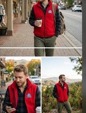 Vintage Timberline Colorado Fleece Vest Mens Medium Made in USA Red...