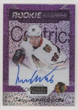2020-21 O-Pee-Chee Platinum Rookie Violet Pixels Lucas Carlsson #R-LC Auto 7i2