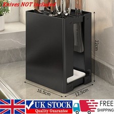 Stainless Steel Knife Block Kitchen Scissor Holder Universal Knives Storage Rack