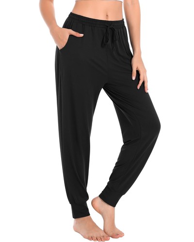 Sweatpants with Pockets Women Sweat Pants Casual Loose Black Pants Soft Yoga ...