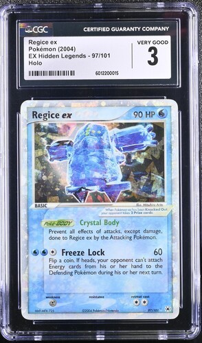 CGC 3 Regice ex 97/101 Holo Rare EX Hidden Legends Very Good Pokemon Card