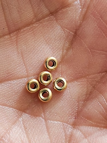14k solid gold 5 donut rounded smooth spacer 3.5 mmx1.5 mm (I combine shipping)
