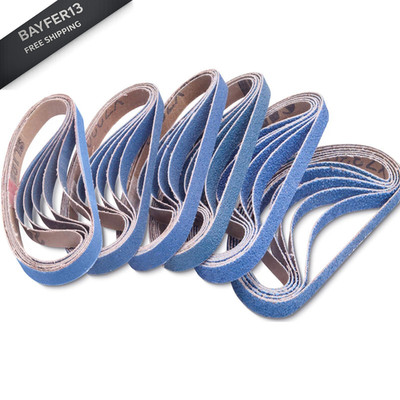 36 Pcs 3/8 x 13 Inch Zirconia Sanding Belts, x 13 3/8x13 inch, Blue 