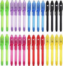 Invisible Ink Pen 28Pcs with UV Light Magic Marker for Secret Messages, Writi...