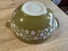 Vintage Green Pyrex SPRING BLOSSOM Cinderella Mixing Bowl #444 Crazy Daisy 4 QT