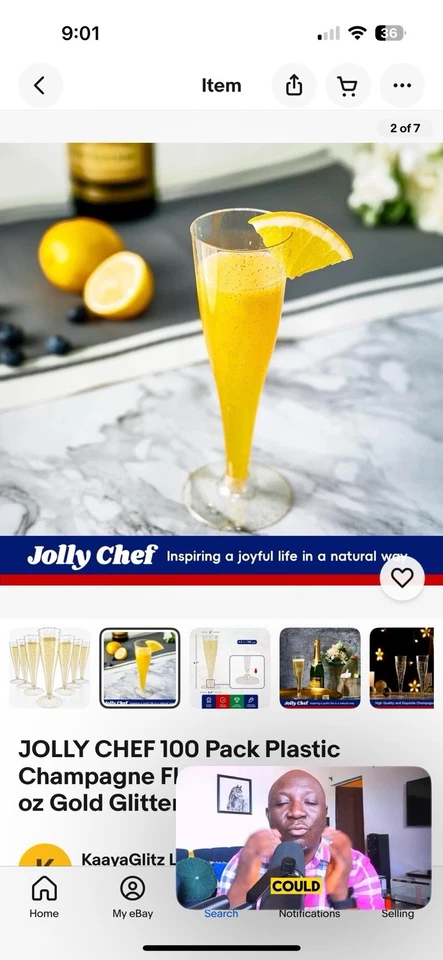 Flautas de champán Jolly Chef 100 unidades 2 piezas 4,5 oz bodas/fiesta de Año Nuevo Foto 3 de 4