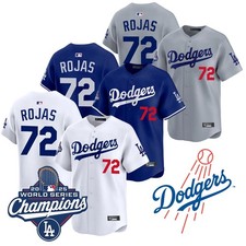 Dodgers  Men's #72 Miguel Rojas 2025 World Series Champions Home Jersey S-3XL