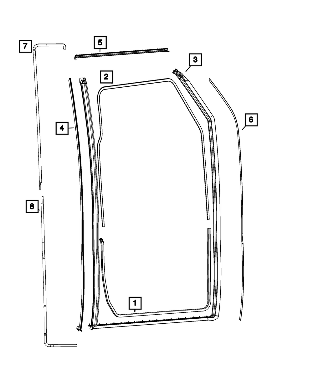 Genuine Mopar Front Door Mounted Weatherstrip 68568401AA