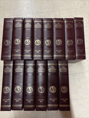 Lot of 14 National Geographic Empty Slip Cases  7 Complete Years 1986-1991, 1994