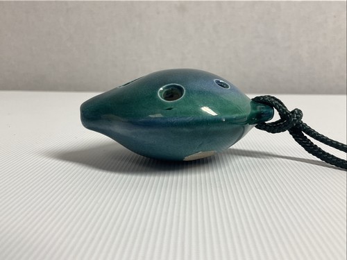 Langley Soprano Ceramic Ocarina - Hand Made with Blue Glaze, with Pouch - Picture 4 of 5