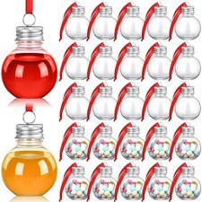 60 Pcs Christmas Booze Balls Plastic Fillable Ball Ornament Christmas Tree Ha...