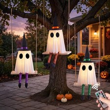 Halloween Swinging Ghost Outdoor Decor Spooky Hanging Ghosts Decorations