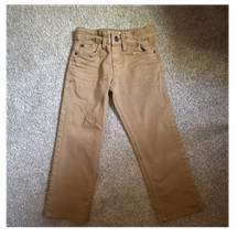 Cat Jack Boys Straight Pants Beige Stretch Adjustable Waist Cotton Blend
