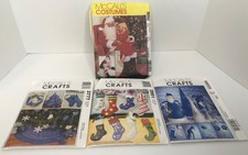 Christmas patterns 4 FF uncut Santa suit LG stockings decor ornaments wreath