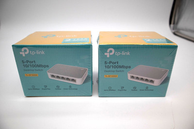 x2 TP-Link TL-SF1005D 5 Port 10/100Mbps Desktop Ethernet Switch Sealed New