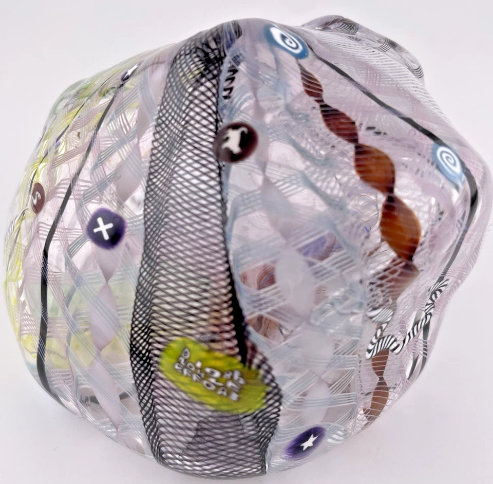 Richard Marquis & Ro Purser "Noble Effort" Murrini & Latticinio Paperweight 1986 - image 3 of 4