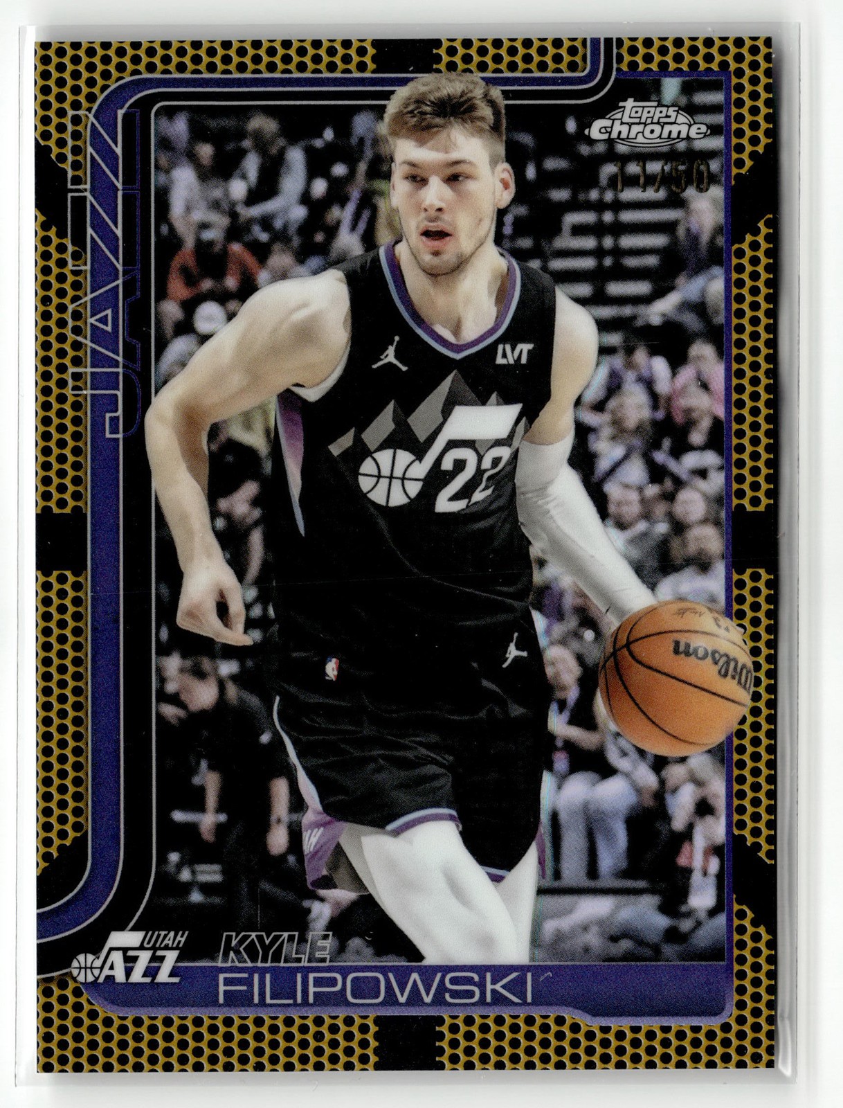 Kyle Filipowski 2025-26 Topps Chrome #213 Gold Basketball Refractor #/50