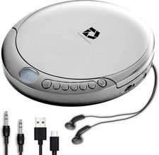 Deluxe Products CD Player Portable with 60 Second Anti Skip, Silver