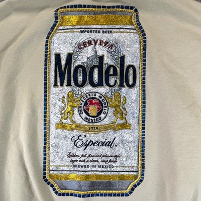 vintage Modelo Beer Hoodie Pullover Graphic Print Mens (M) Sweatshirt Cerveza