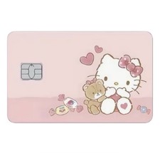 Sanrio Hello Kitty Pink Heart Love Bear Credit Debit Card Skin Cover Sticker 1PC