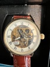 Vintage Stauer Skeleton Goldtone Watch Twenty...