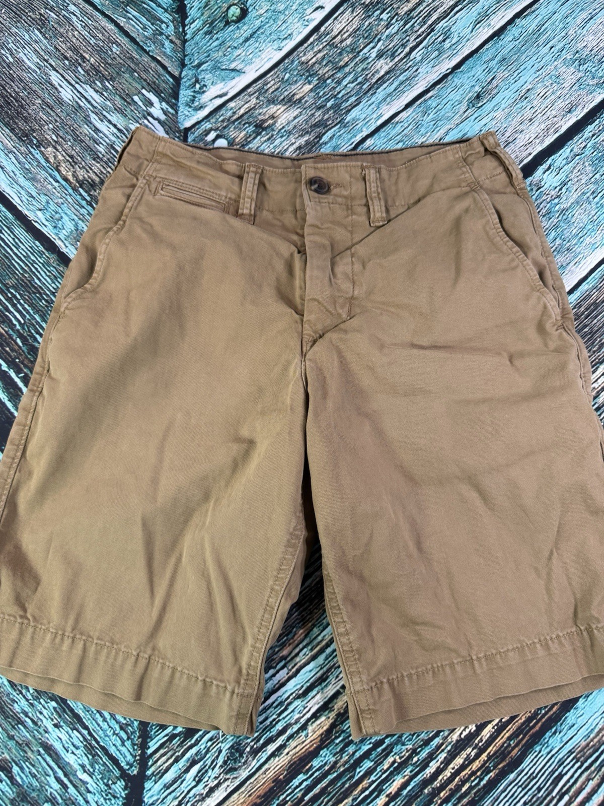 American Eagle Men's Flex Cargo Shorts Size 28 Khaki Cotton Blend