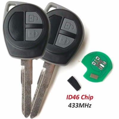 2x 2Button 433MHz ID46 Chip Keyless Remote Key Fob for Suzuki Grand Vitara Swift