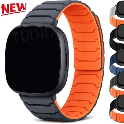Für Fitbit Versa 4 Versa 3 Sense 2 Sense Magnet Silikon Armband Smartwatch Band