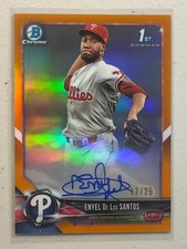 Enyel De Los Santos 2018 Bowman Chrome /25 Orange Refractor 1st Auto Autograph