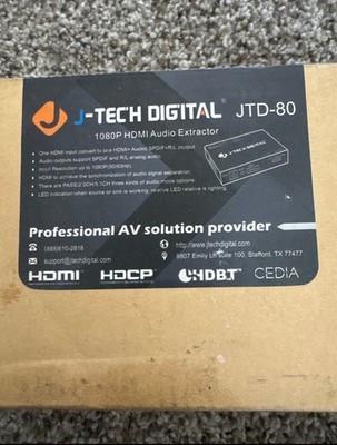 J-Tech Digital Wireless 1080P HDMI Audio Extractor, JTD-80 JTDAT5CH