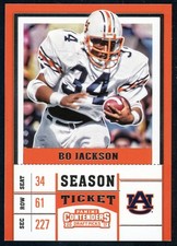 2017 Panini Contenders Draft Picks Bo Jackson #13 College Season Ticket Auburn