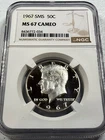 1967  KENNEDY US Half Dollar,   MS67 by NGC,   CAMEO  SMS,    EXQUISITE coin!!!!