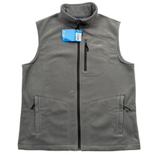 Columbia Fleece Falls Vest Mens Large Gray Full Zip Sleeveless Jacket XM1048-003
