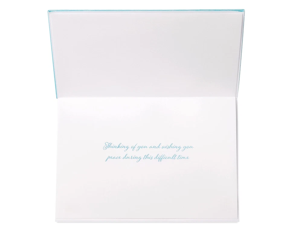 Papyrus Sympathy Card Wishing You Peace Waterlily Design With Embroidery - Image 2 of 4