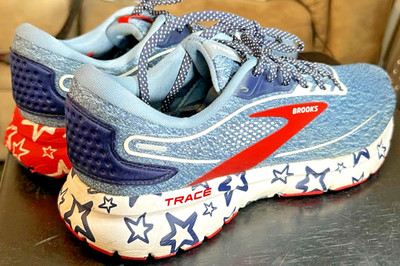 Brooks Trace 2 Patriotic Stars USA Running Sneakers America Men's Size 7.5