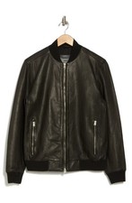 Image of All Saints Niko Bomber Jacket - Black - Leather - Size Medium - RRP £499