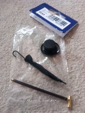 (M6.11) 1/12th scale DOLLS HOUSE GENTLEMANS SET OF CANE,HAT & UMBRELLA