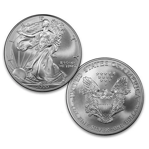 2000 Silver Dollar American Eagle Walking Liberty $1 Coin Uncirculated Hard Case