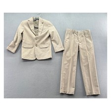 Nautica Suit Set Boys Sz 8 Tan Blazer Pants Beige 2 Button