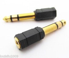 50pcs Hex Head Stereo 6.35mm male Plug to 3.5mm Female Jack Audio Adapter