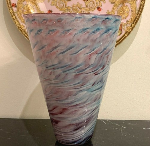 Jarrón de vidrio artístico Glasslight Studio 1986 firmado vintage por Matt Seasholtz - Imagen 4 de 7