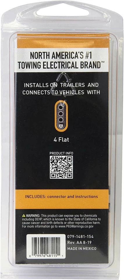 Hopkins 48115 4-проводной плоский концевой разъем для прицепа - Изображение 3 из 3