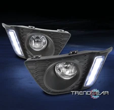 2015-2017 HONDA FIT JAZZ DRL LED BUMPER FOG LIGHTS LAMPS CHROME W/WIRING HARNESS