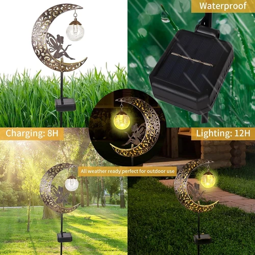SOLAR LED Außen Stecklampe Flammen Deko Design Erdspieß Leuchte Garten Lampen - Bild 5 von 13