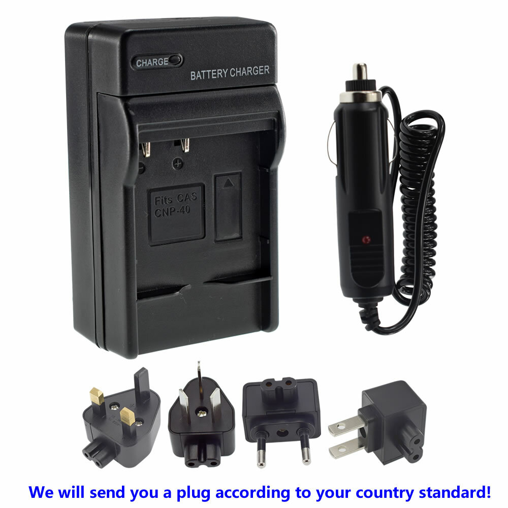 Reemplazo Cargador de Batería USB para NP-40 NP-40DBA NP-40DCA Compatible con Cámara Casio Exilim EX-FC100, EX-FC150, EX-Z400, Zoom EX-Z100, EX-Z1000