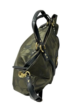 LARGE COACH F1382-F26241 CAMPBELL SIGNATURE METALLIC IZZY SATCEL