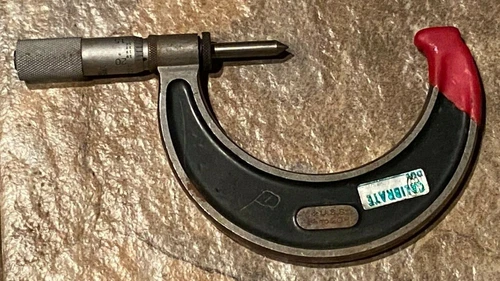 2"-3" THREAD MIC WITH LOCK, 14-20 PITCH, V & U.S. STANDARD, .001", STARRETT,USED